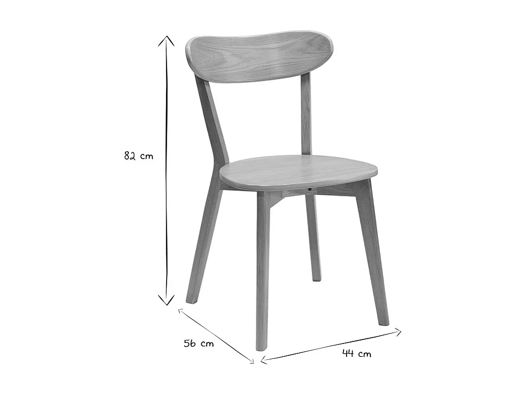 Chaises vintage bois clair chêne (lot de 2) DOVE