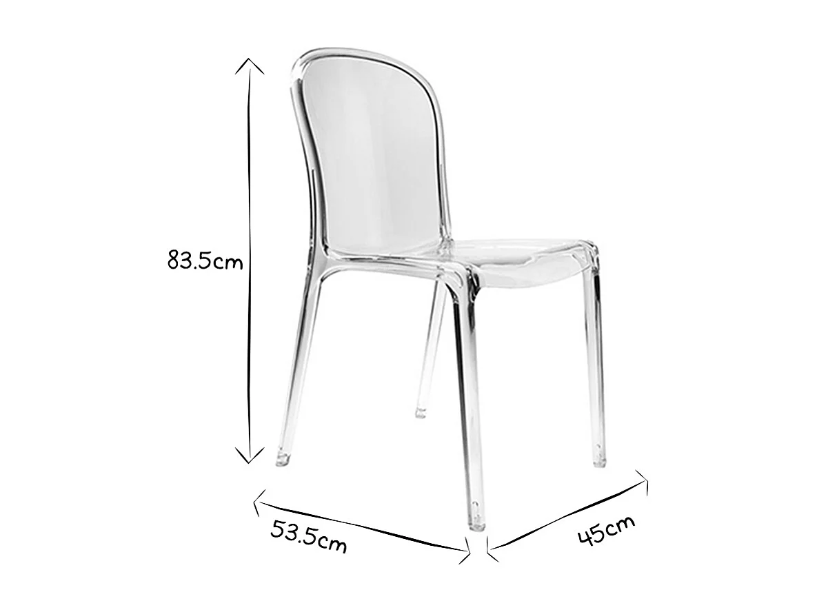 2 Design-Stühle Polycarbonat Transparent THALYSSE