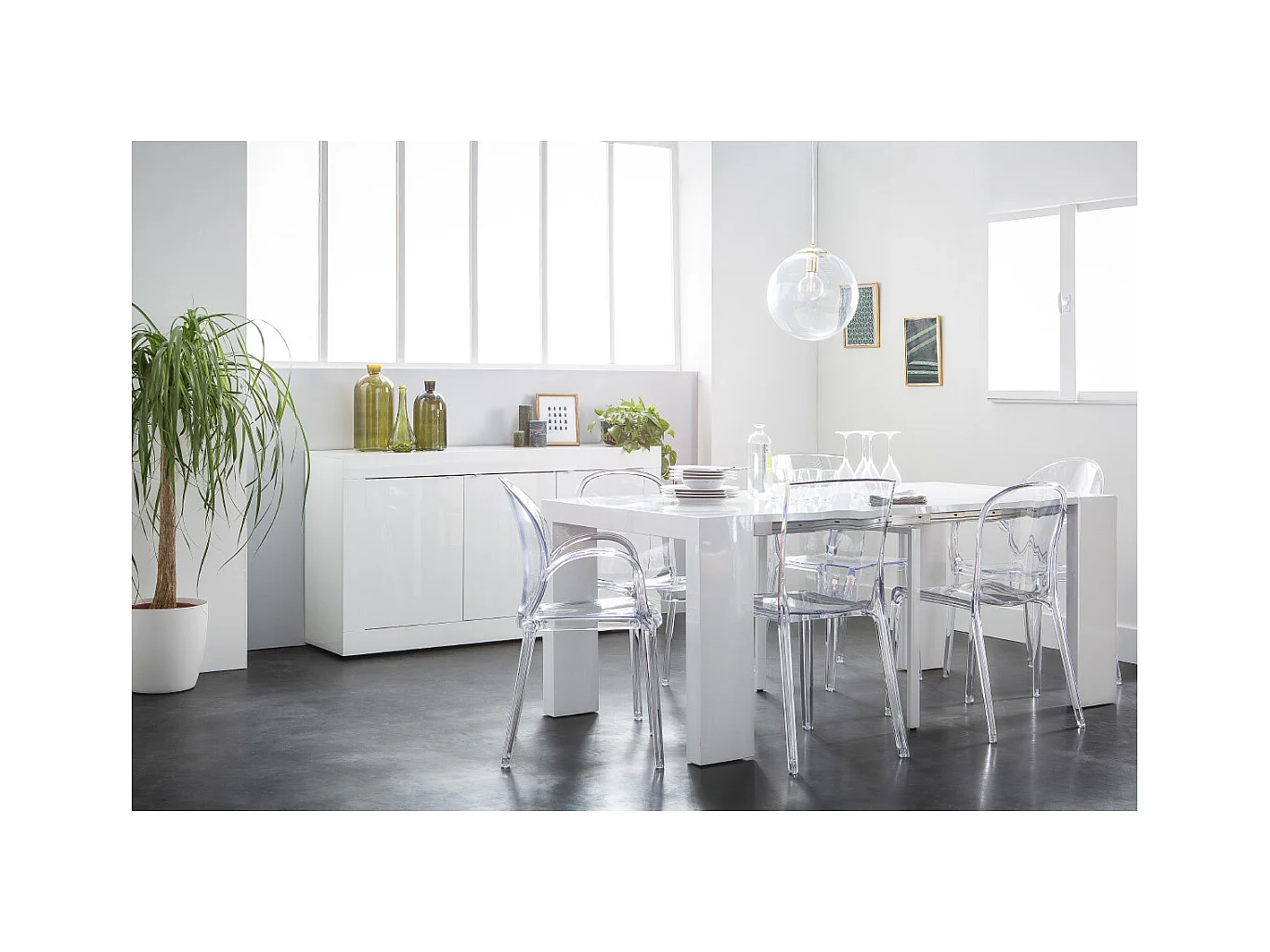 Chaises empilables design transparentes (lot de 2) THALYSSE
