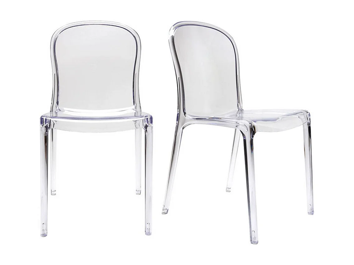 Chaises empilables design transparentes (lot de 2) THALYSSE