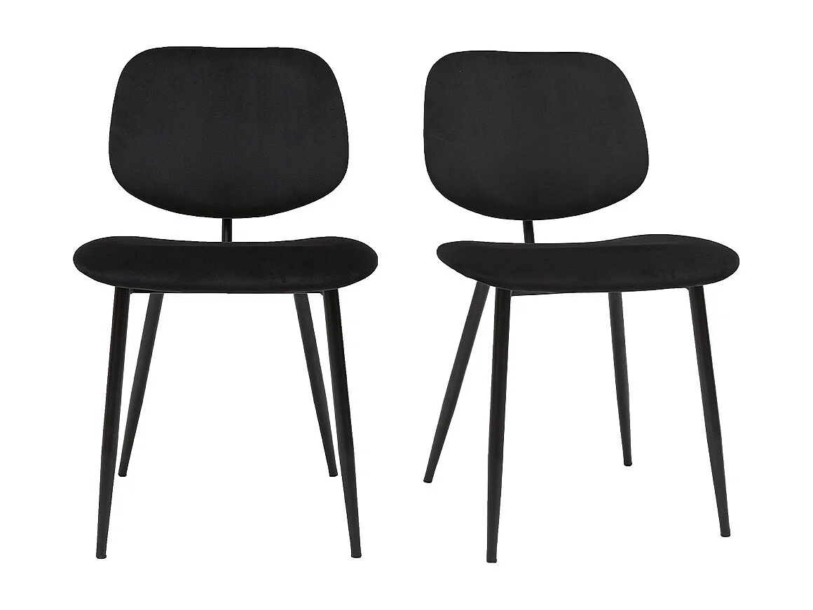 Chaises noires en tissu velours et métal (lot de 2) TOBIAS