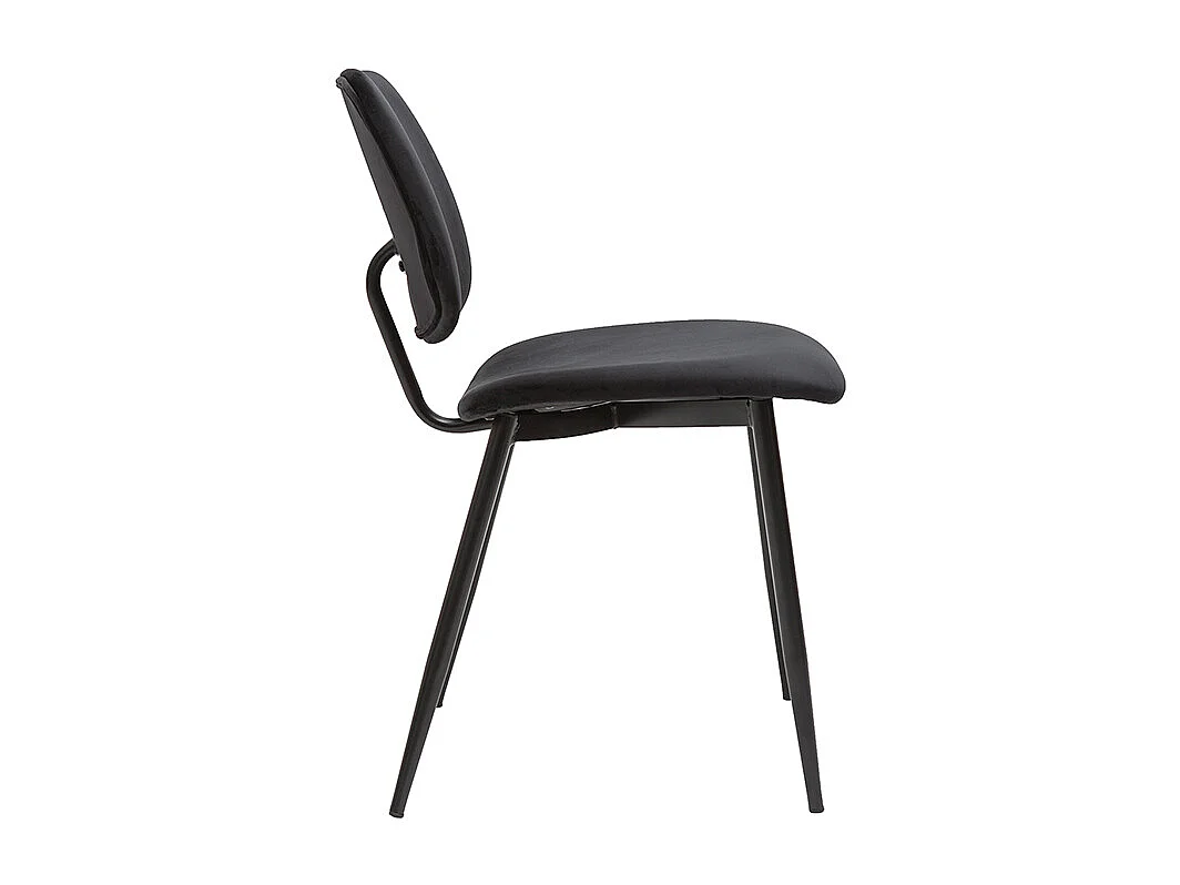 Chaises noires en tissu velours et métal (lot de 2) TOBIAS
