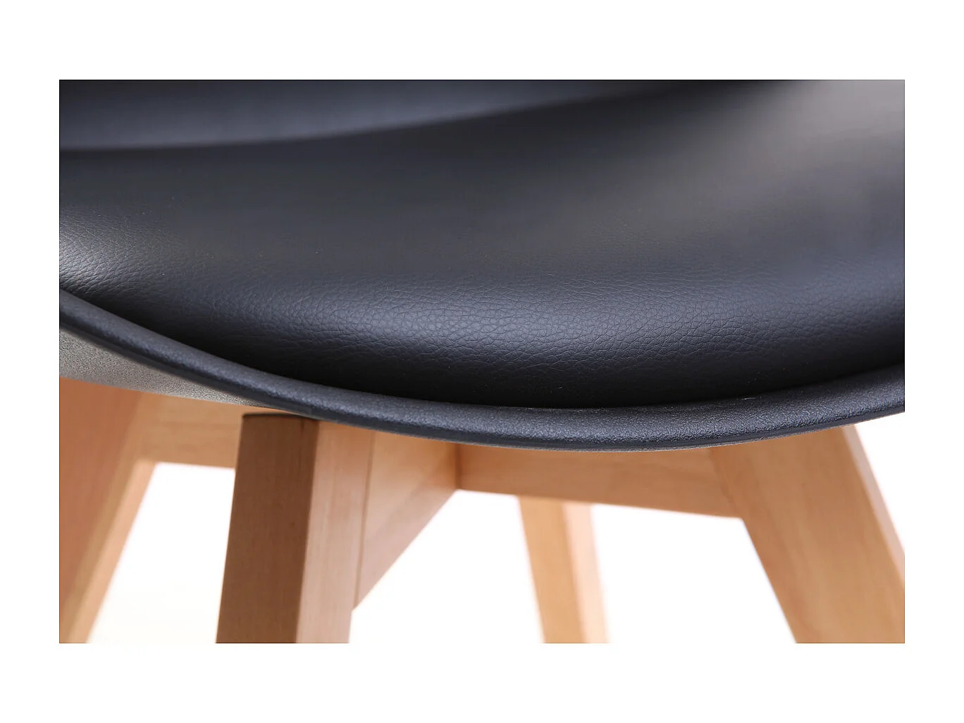 Silla de diseño negro lote de 4 PAULINE