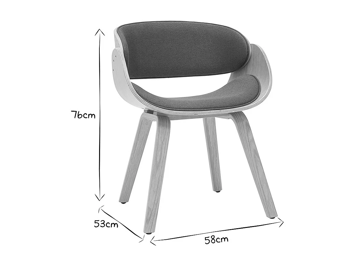 Silla tejido azul petróleo y madera clara BENT