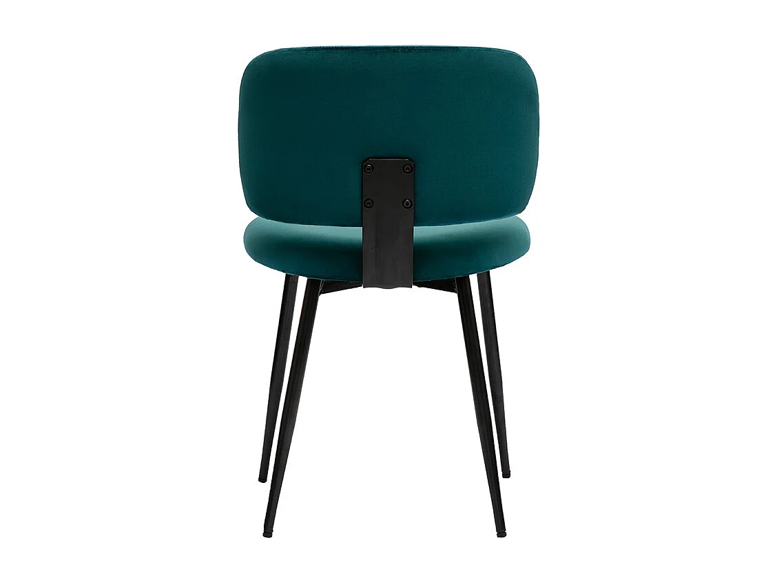 Chaises en tissu velours bleu pétrole et métal noir (lot de 2) ATRIUM