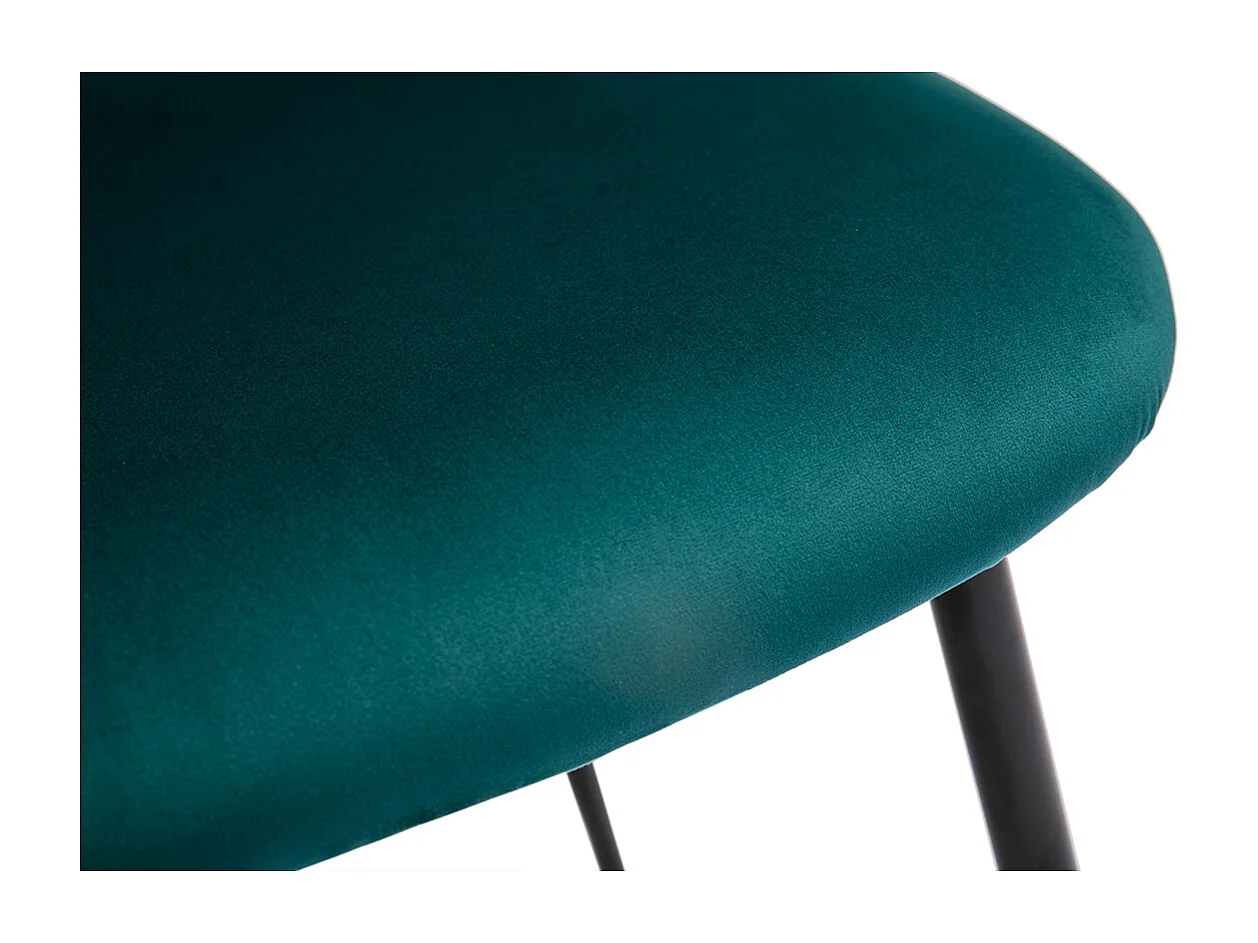 Chaises en tissu velours bleu pétrole et métal noir (lot de 2) ATRIUM