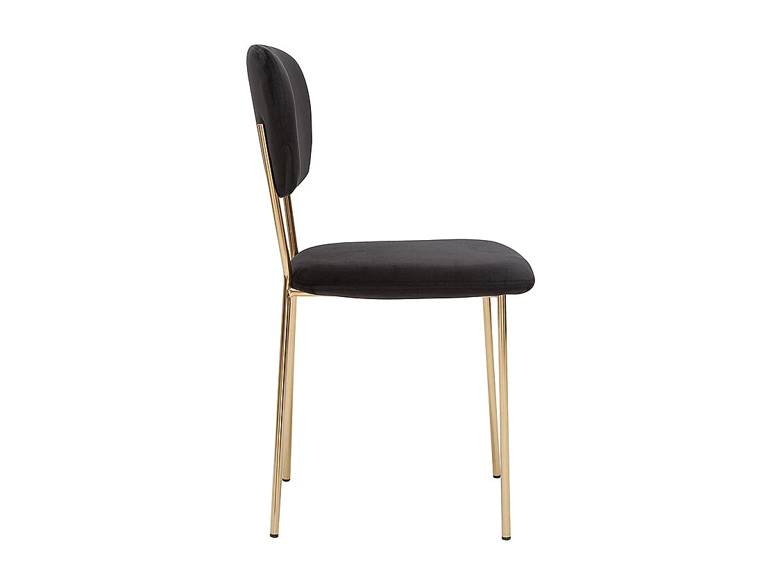 Set de 2 sillas de diseño de terciopelo negro y metal dorado LEPIDUS