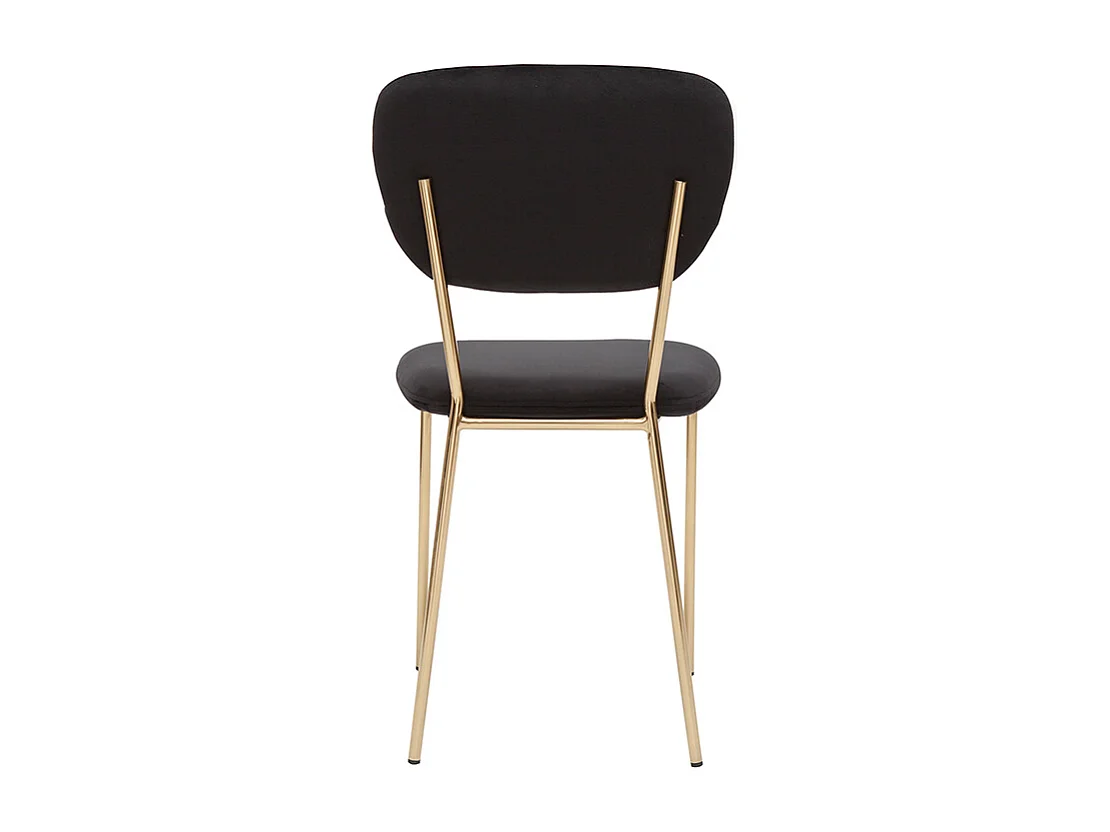 Set de 2 sillas de diseño de terciopelo negro y metal dorado LEPIDUS