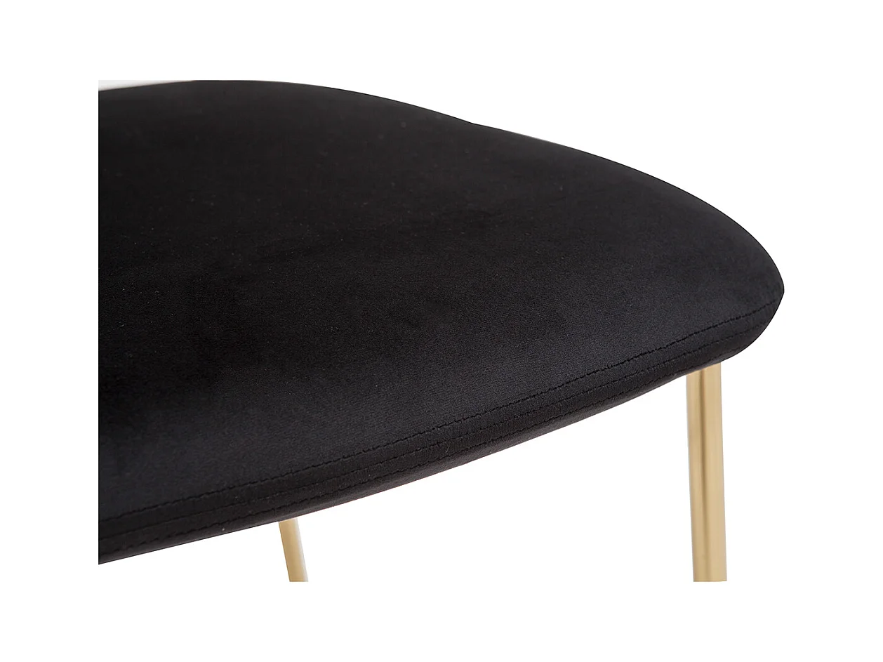 Set de 2 sillas de diseño de terciopelo negro y metal dorado LEPIDUS