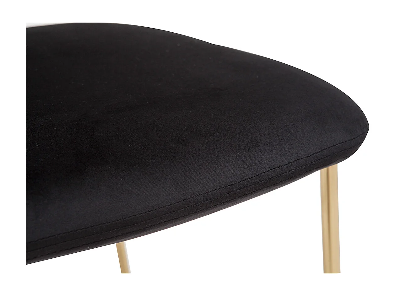 Design-Stühle aus schwarzem Samt und vergoldetem Metall (2er-Set) LEPIDUS
