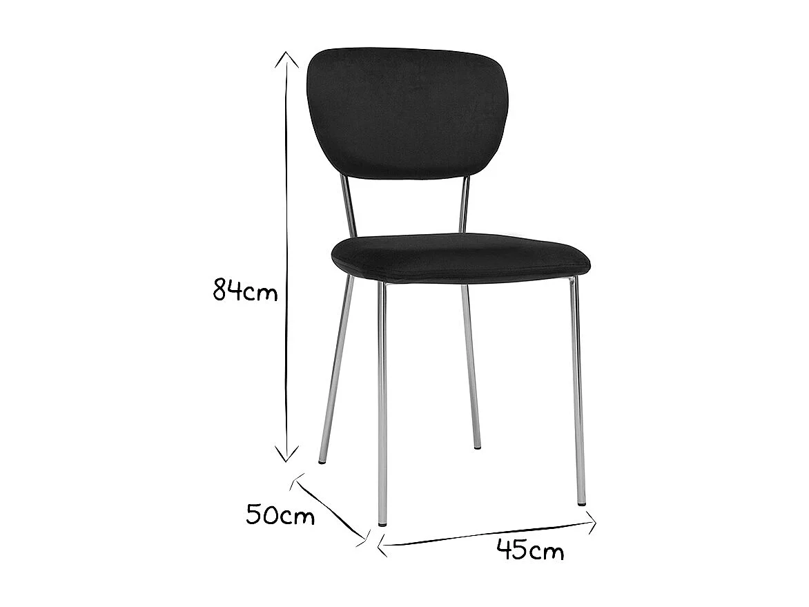 Design-Stühle aus schwarzem Samt und vergoldetem Metall (2er-Set) LEPIDUS