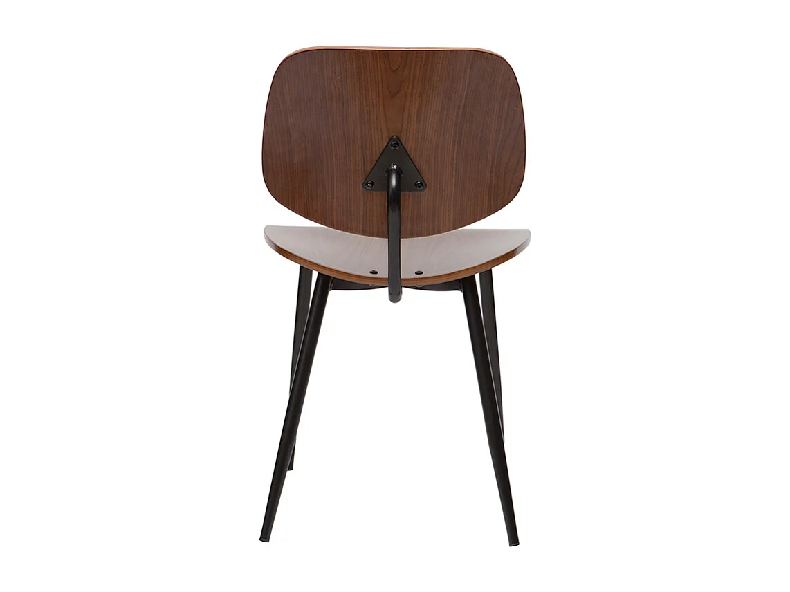 Stühle TOBIAS dunkles Holz und schwarzes Metall (2er-Set)