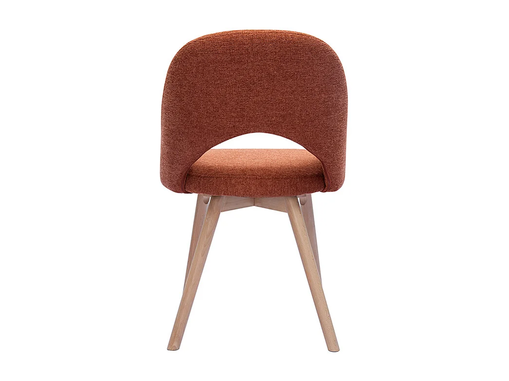 Skandinavische Stühle aus Stoff mit strukturiertem Samteffekt in Rostbraun und hellem Holz (2er-Set) COSETTE