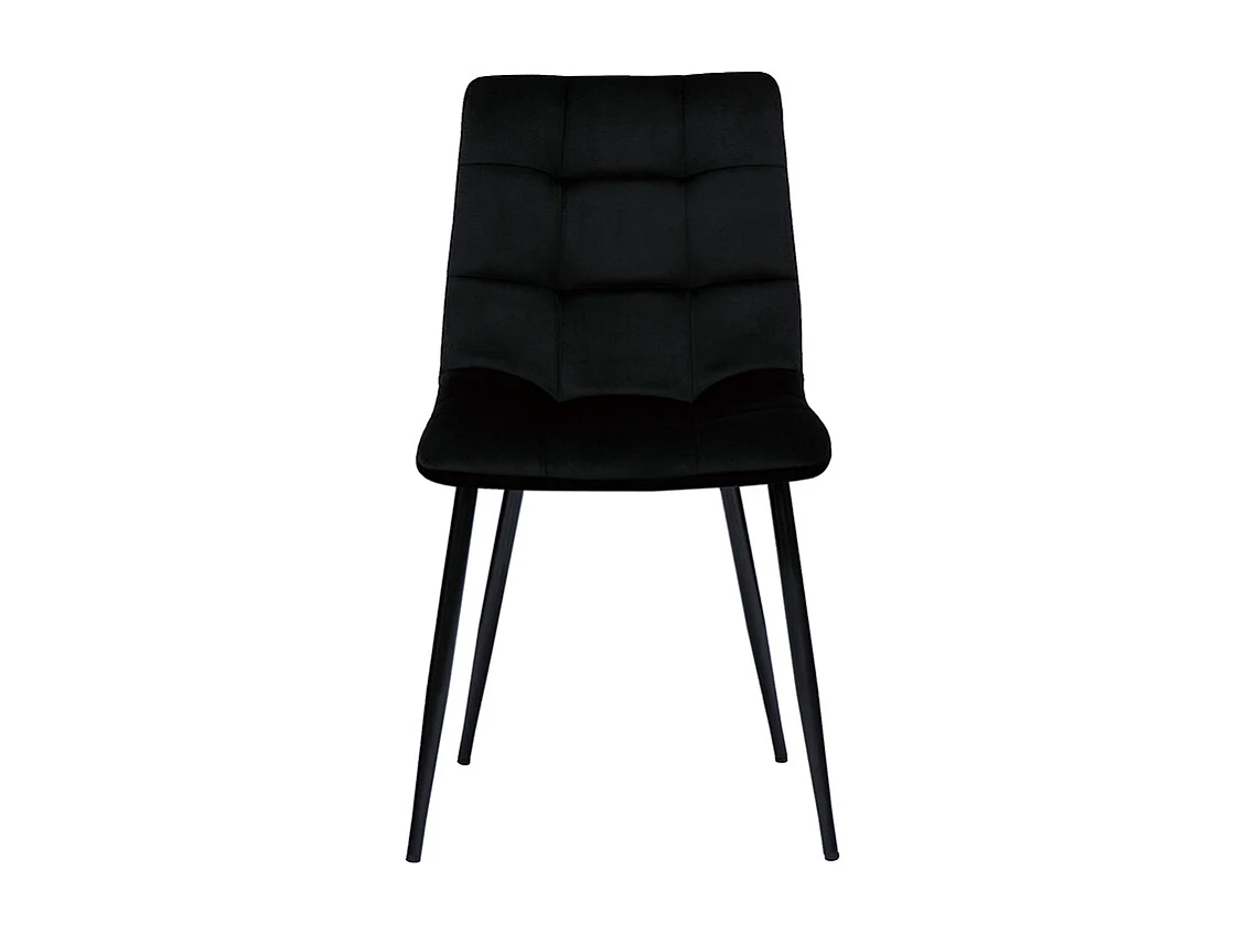 Chaises design noires en tissu velours noir et métal (lot de 2) MAXWELL