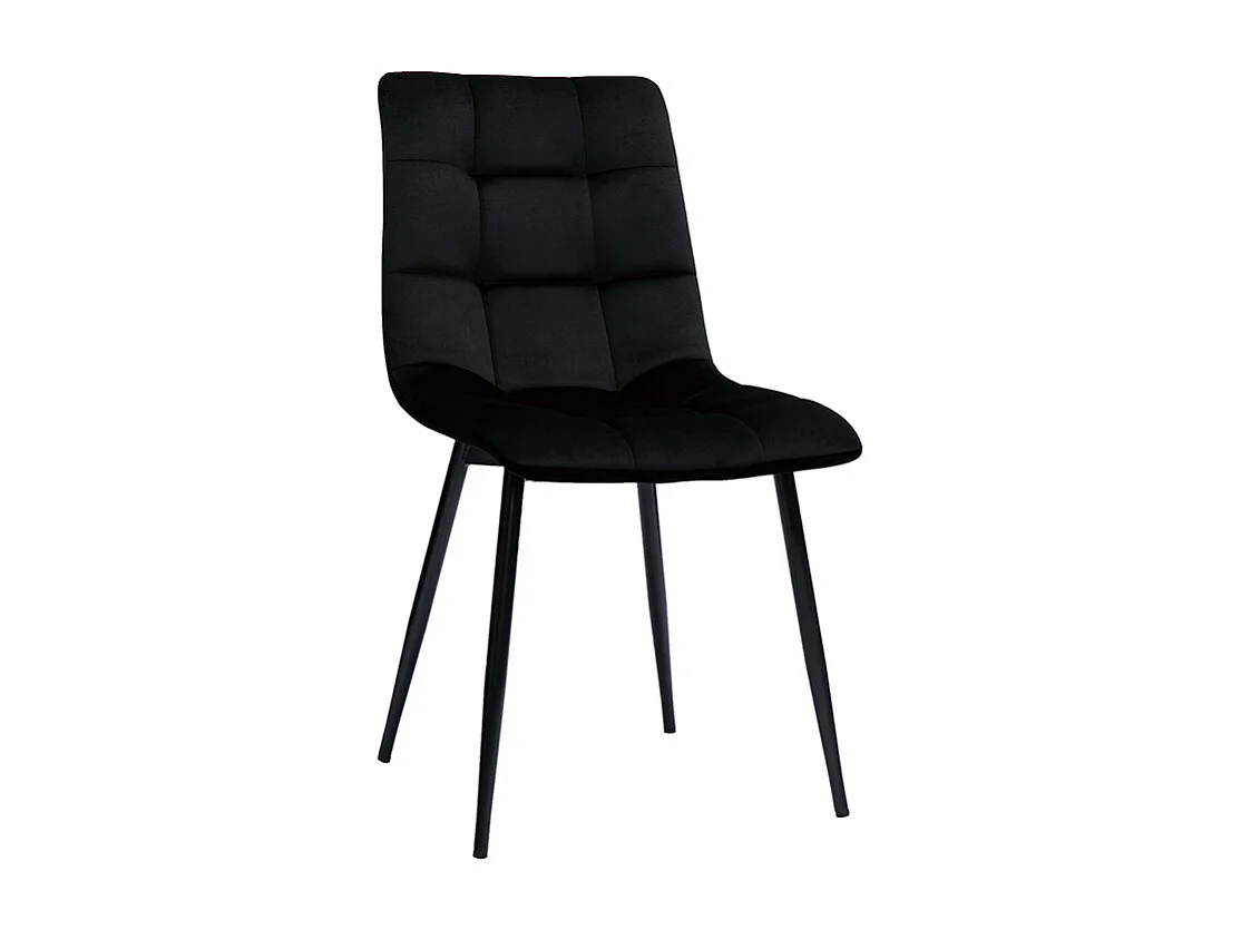 Chaises design noires en tissu velours noir et métal (lot de 2) MAXWELL