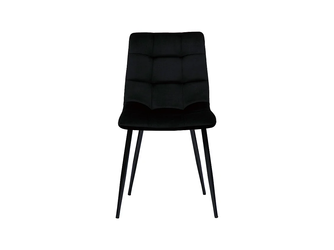 Chaises design noires en tissu velours noir et métal (lot de 2) MAXWELL
