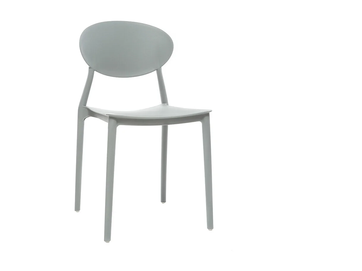Chaises design empilables gris clair intérieur - extérieur (lot de 2) ANNA