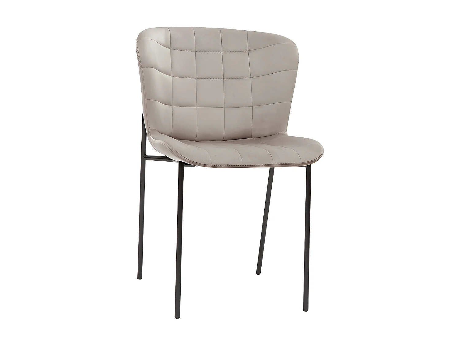 Set de 2 sillas de diseño de terciopelo color topo y metal negro SAIGA