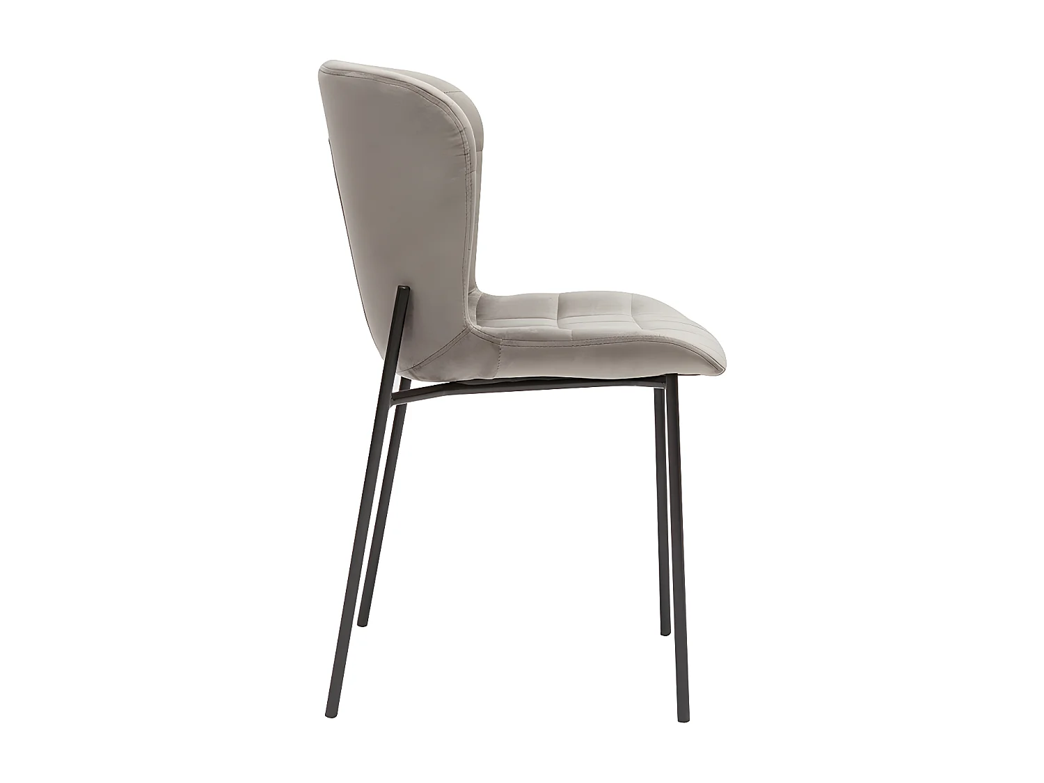 Set de 2 sillas de diseño de terciopelo color topo y metal negro SAIGA