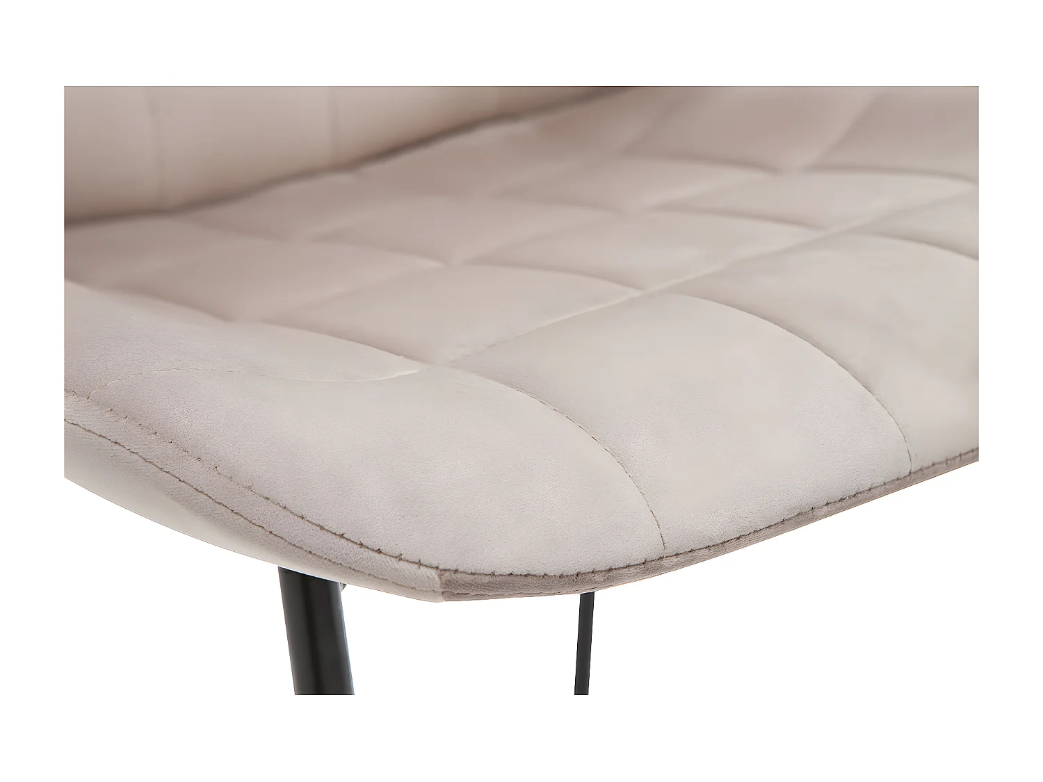 Set de 2 sillas de diseño de terciopelo color topo y metal negro SAIGA