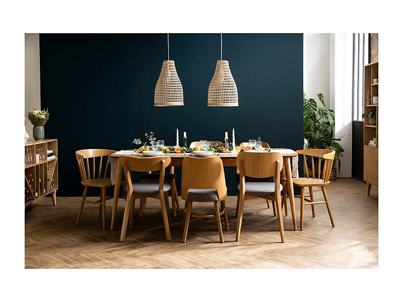 Sedie vintage rovere scuro e tessuto effetto velluto giallo senape (set di 2) DOVE