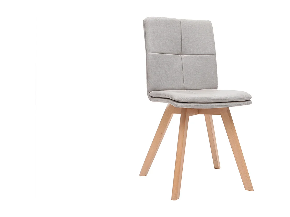 Chaises scandinaves en tissu beige et bois clair (lot de 2) THEA