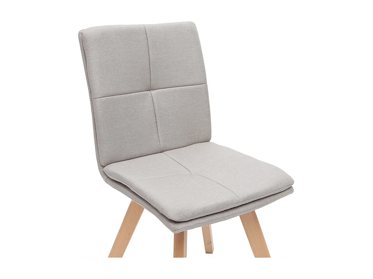 Chaises scandinaves en tissu beige et bois clair (lot de 2) THEA
