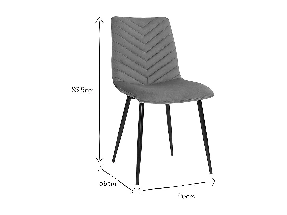 Chaises design en tissu velours bronze et métal noir (lot de 2) PUMPKIN