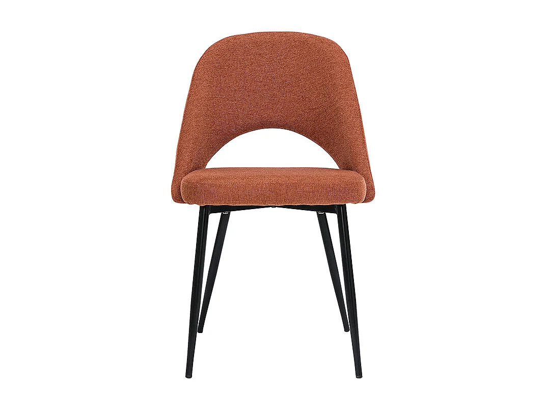 Set de 2 sillas vintage de tejido efecto aterciopelado texturizado terracota y metal COSETTE