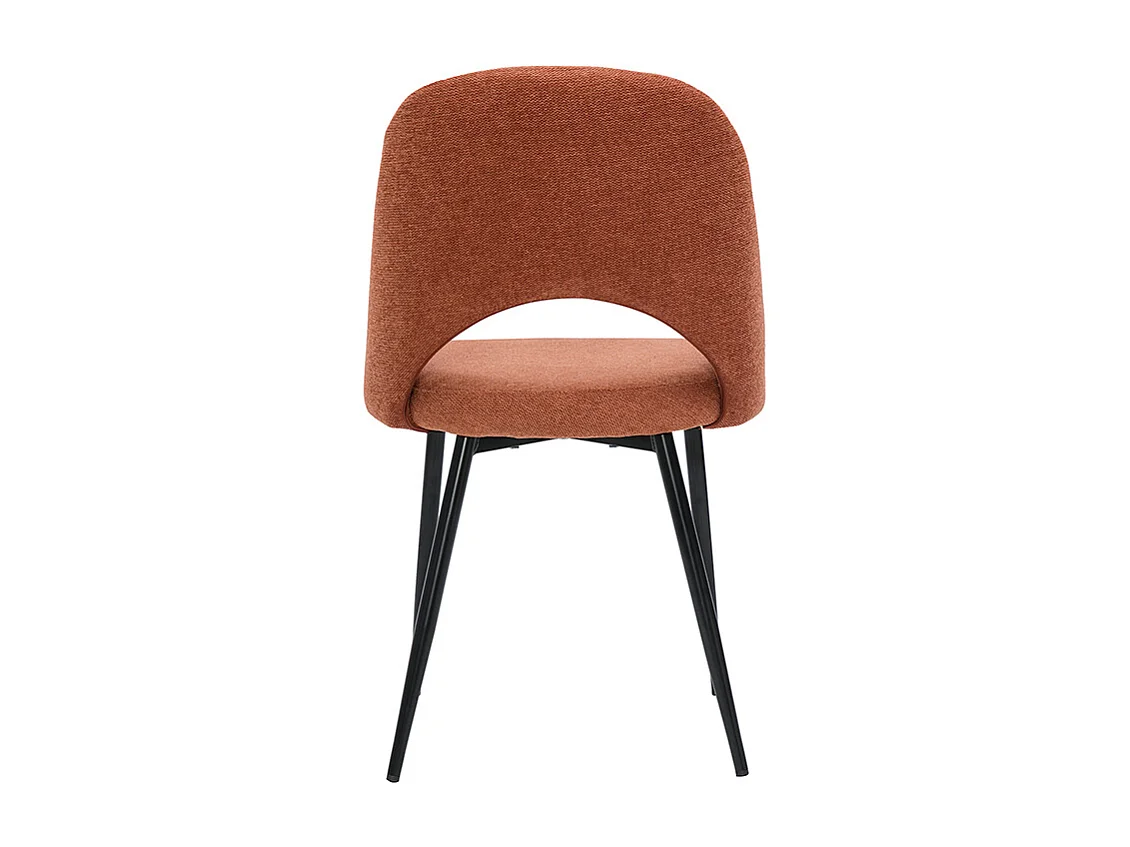 Set de 2 sillas vintage de tejido efecto aterciopelado texturizado terracota y metal COSETTE