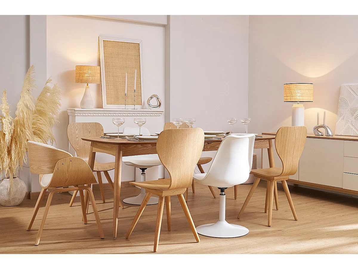 Chaises vintage en bois clair (lot de 2) NORDECO