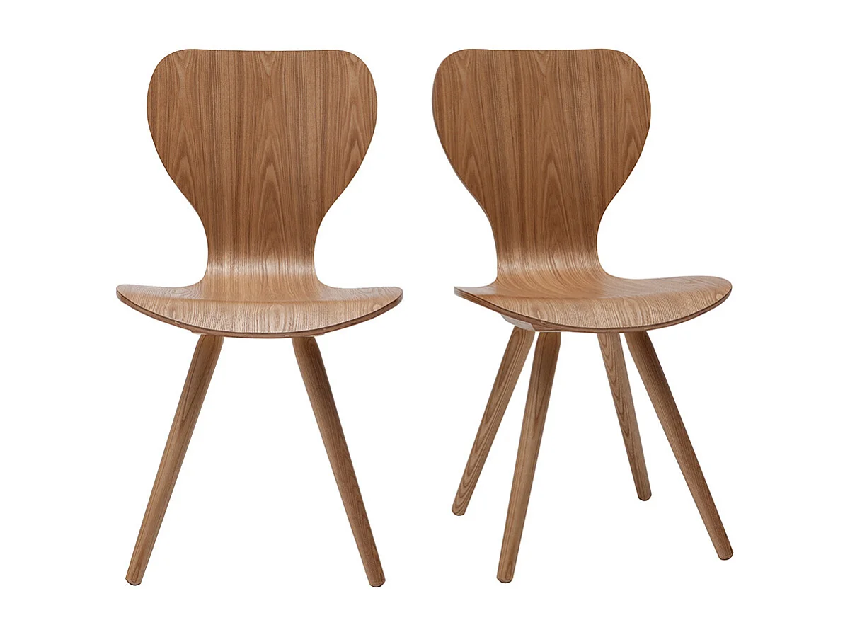 Chaises vintage en bois clair (lot de 2) NORDECO