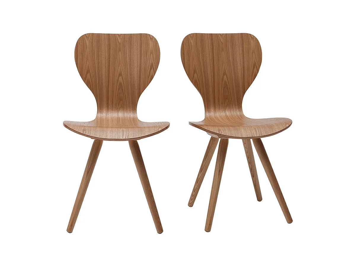Chaises vintage en bois clair (lot de 2) NORDECO