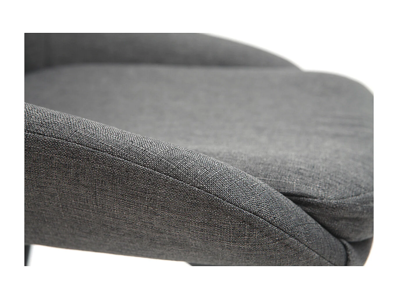 Chaises design en tissu gris et métal noir (lot de 2) HOLO