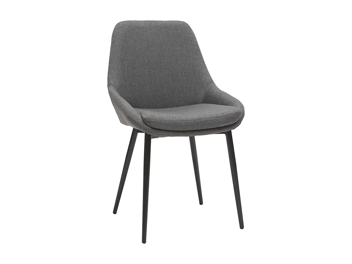 Stoffdesign-Stühle in Grau und Schwarzem Metall (2er Set) HOLO