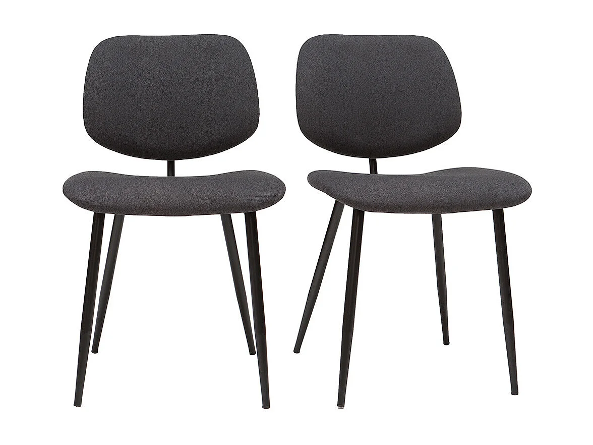 Stühle TOBIAS dunkles Holz und schwarzes Metall (2er-Set)