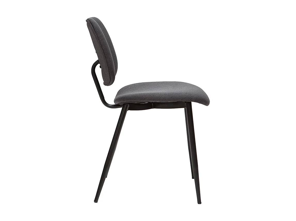 Stühle TOBIAS dunkles Holz und schwarzes Metall (2er-Set)