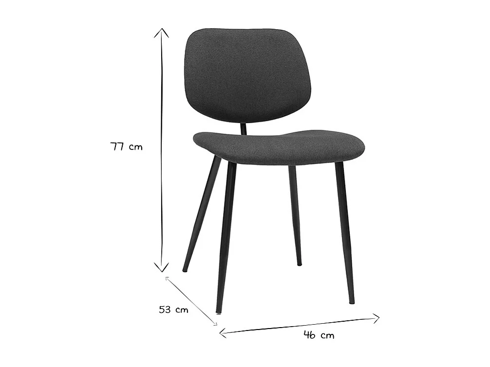 Stühle TOBIAS dunkles Holz und schwarzes Metall (2er-Set)