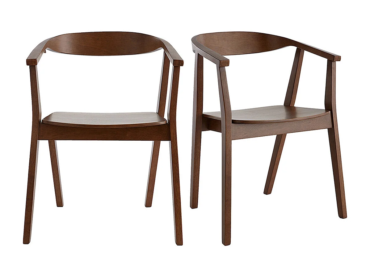 Skandinavische Stühle aus dunklem Holz (2er-Set) BAHIA