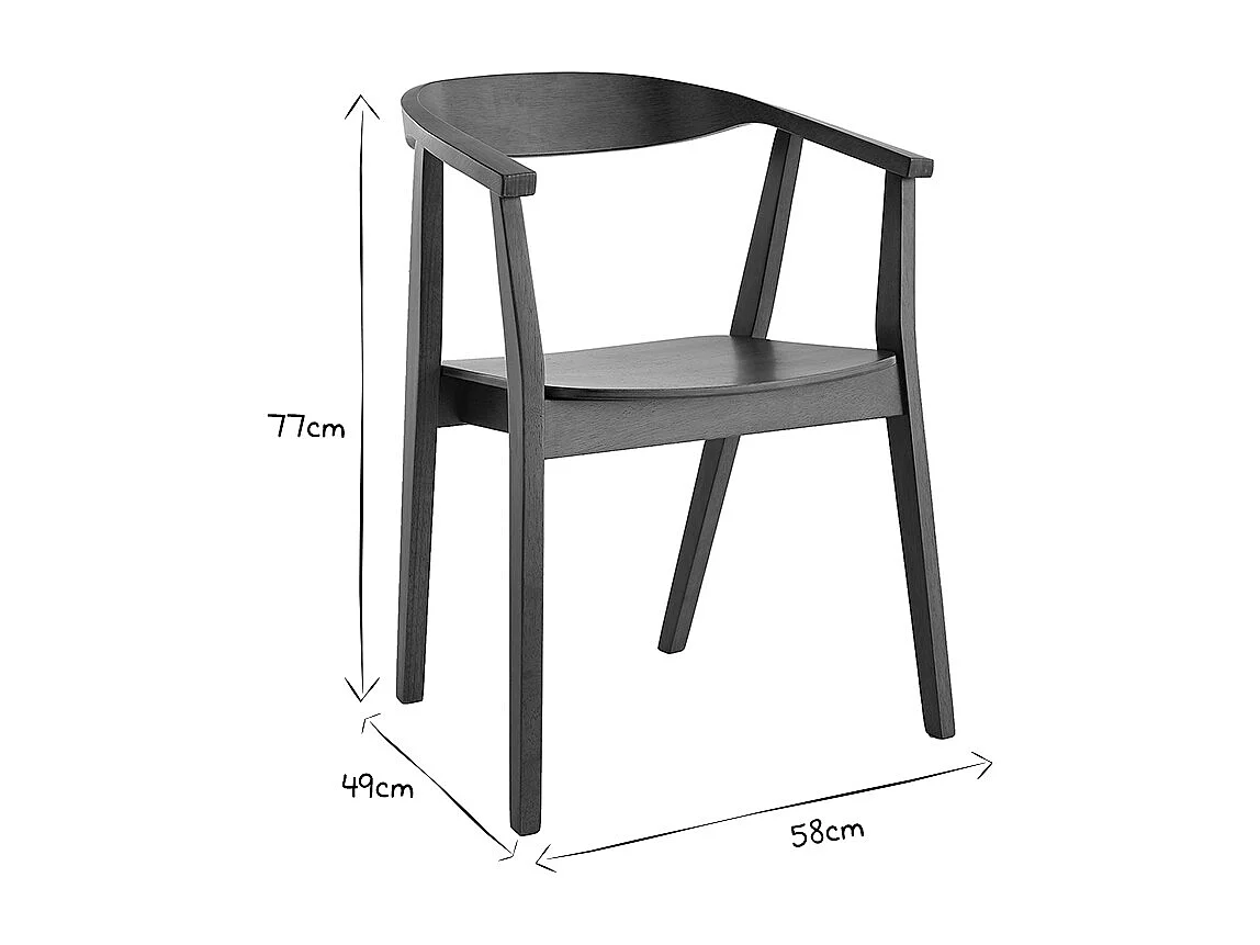 Skandinavische Stühle aus dunklem Holz (2er-Set) BAHIA