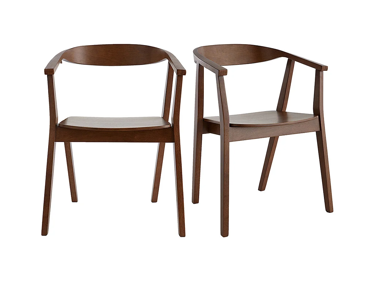 Chaises scandinaves en bois foncé (lot de 2) BAHIA