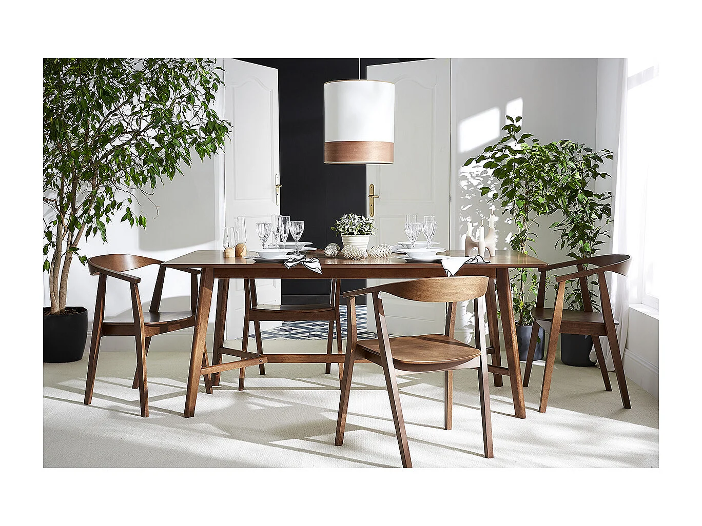 Chaises scandinaves en bois foncé (lot de 2) BAHIA