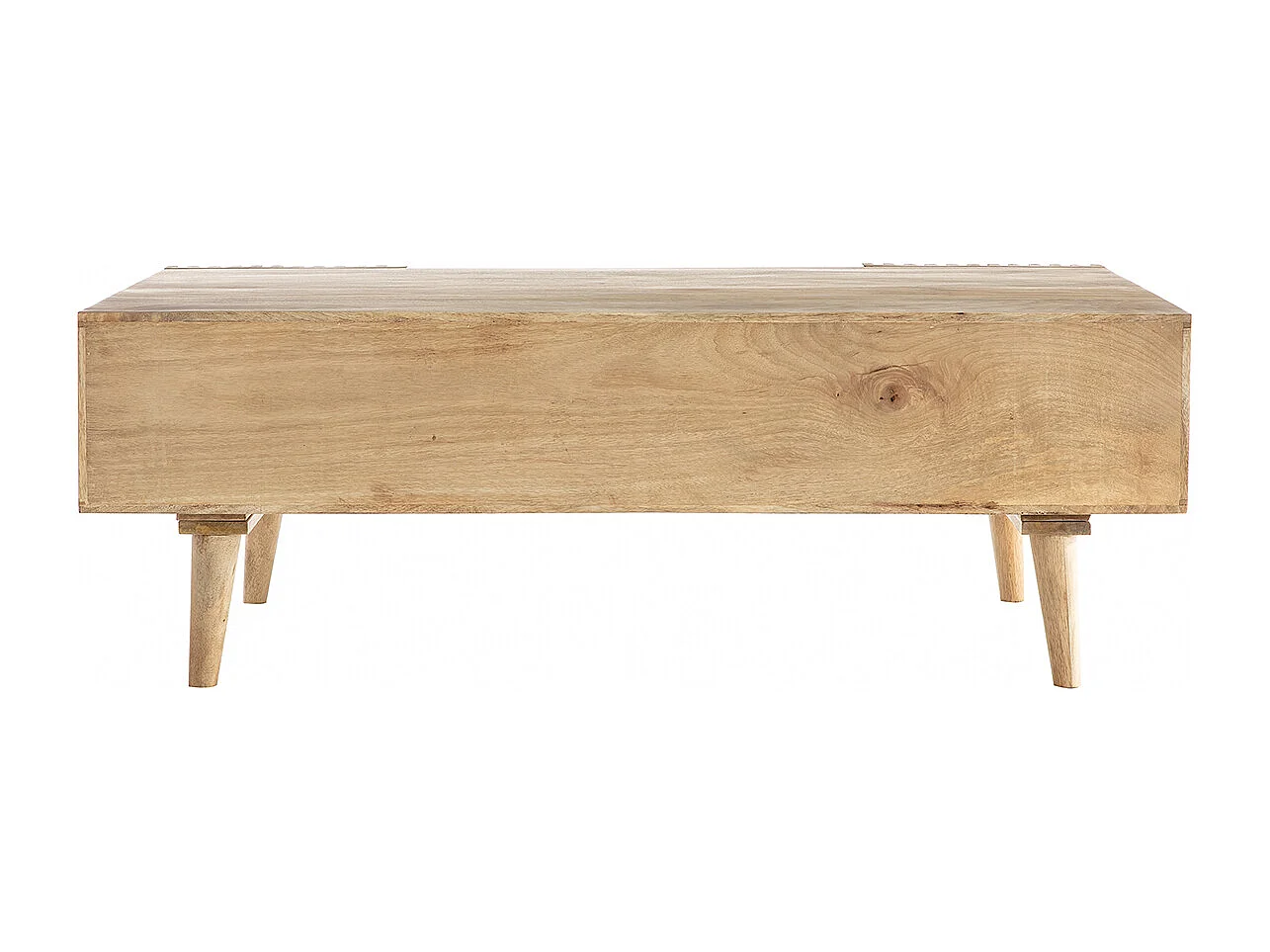 Tavolino basso in mango massiccio con ante scorrevoli ALBA