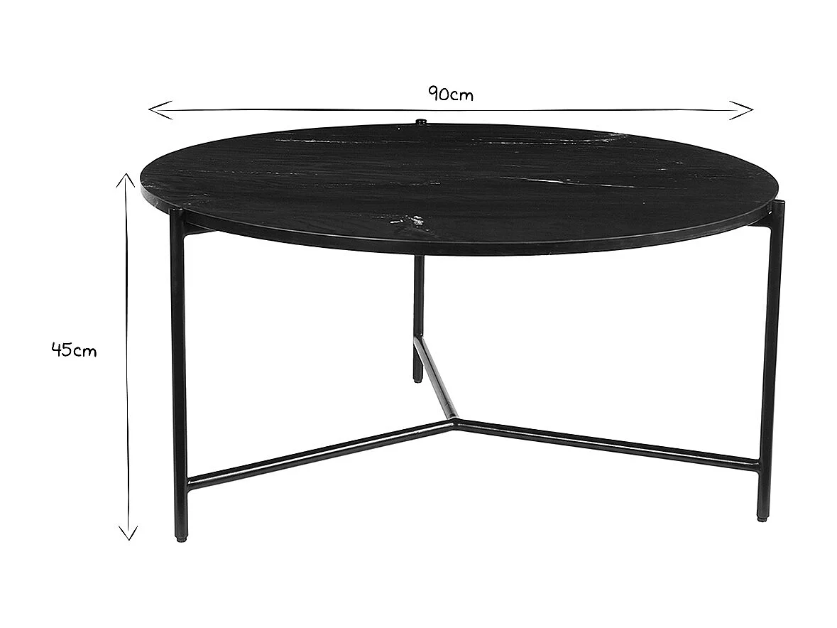 Tavolino da salotto rotondo in marmo nero D90 cm BUMCELLO