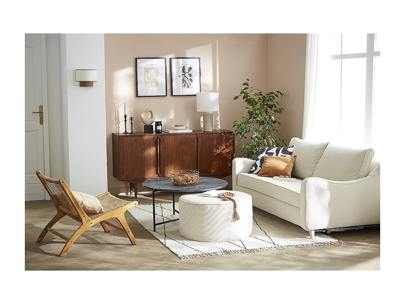 Runder Couchtisch aus schwarzem Marmor D 90 cm BUMCELLO