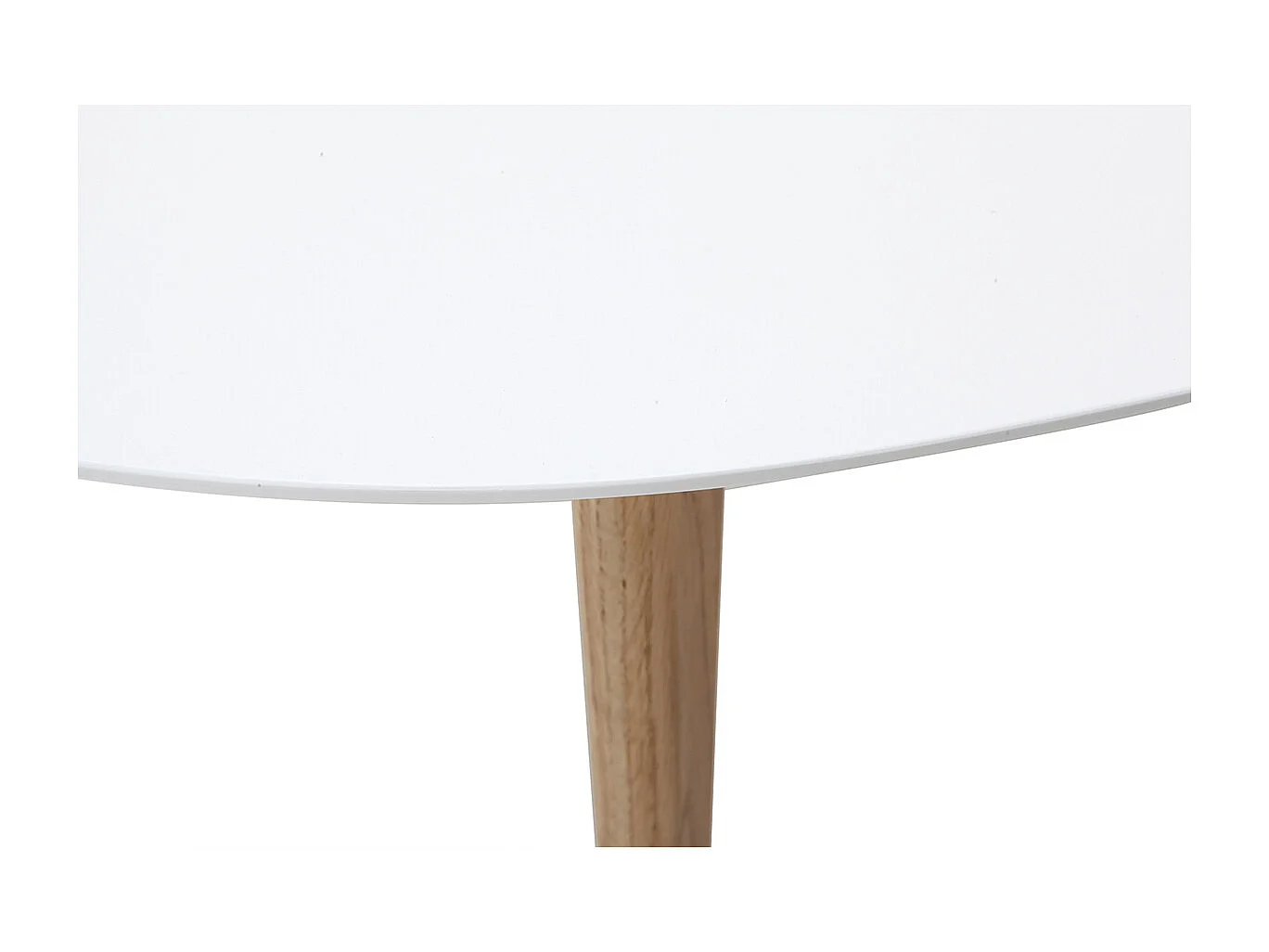 Table basse ovale scandinave blanc et bois clair chêne L120 cm EKKA