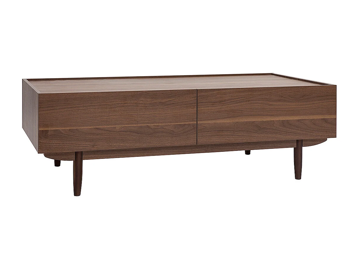 Tavolino da salotto con cassetti in legno scuro L120 cm SANAA