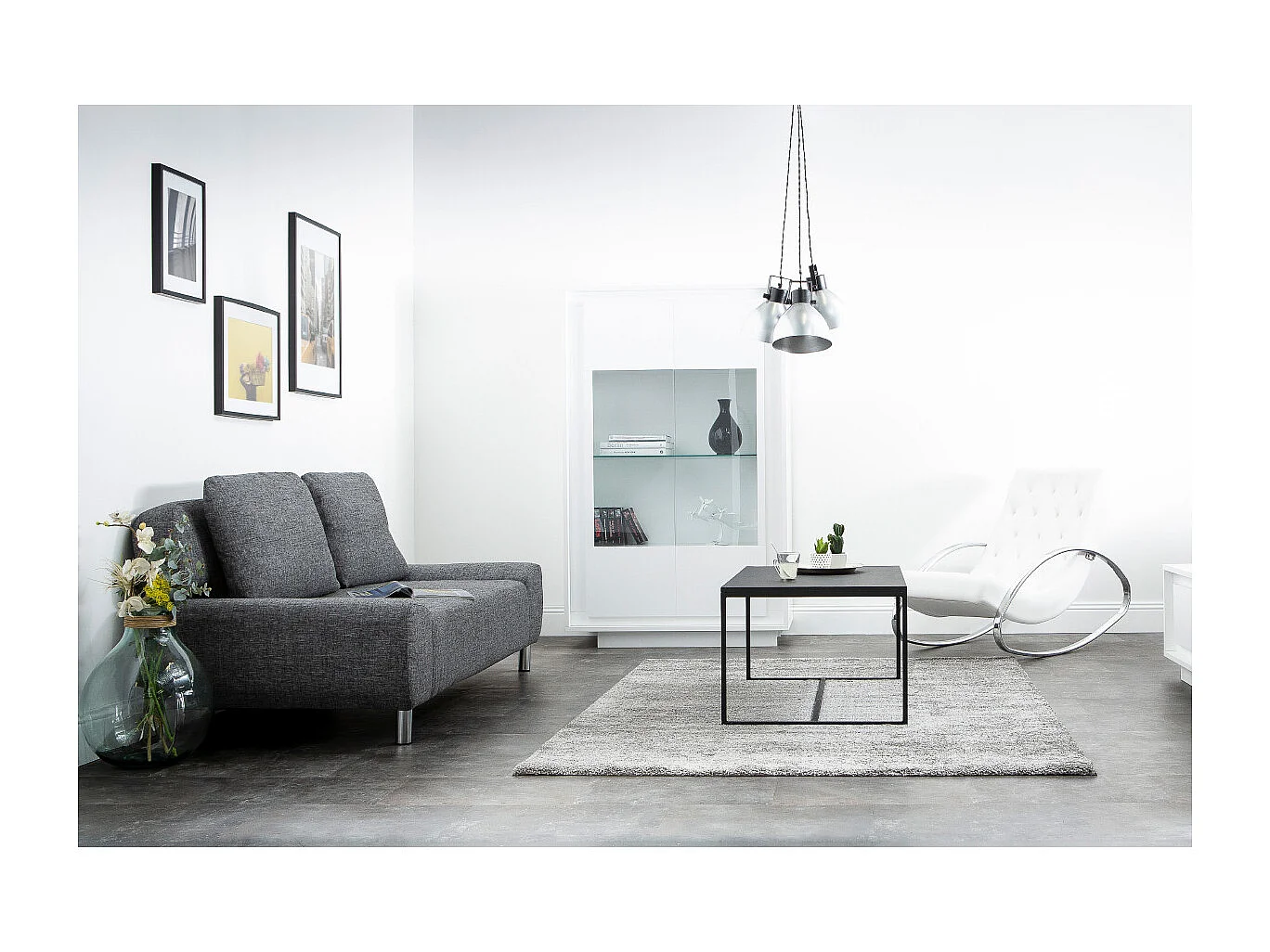 Table basse rectangulaire design métal noir L100 cm KARL