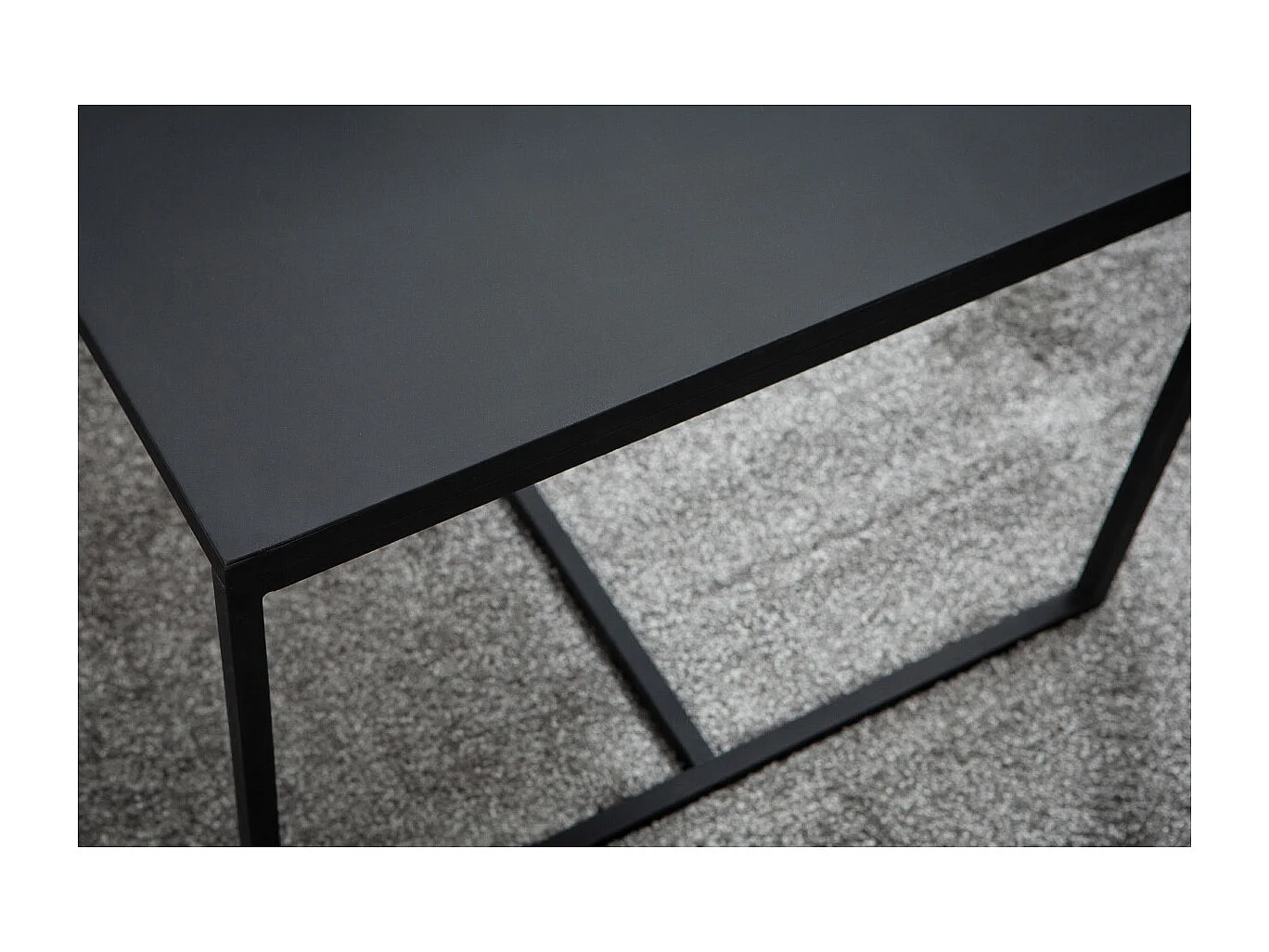 Table basse rectangulaire design métal noir L100 cm KARL