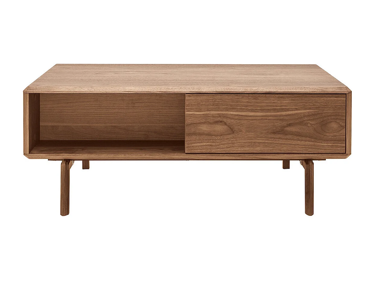 Mesa de centro de nogal con almacenaje 100 cm SUVA